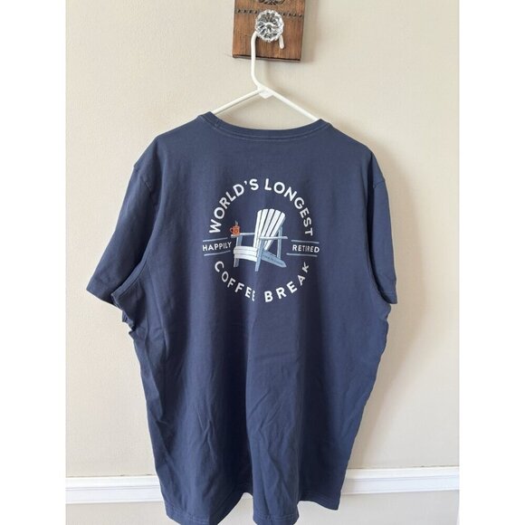 Life Is Good Mens Size XXL Crusher TShirt Retirement Worlds Longest Coffee Break - Picture 3 of 5